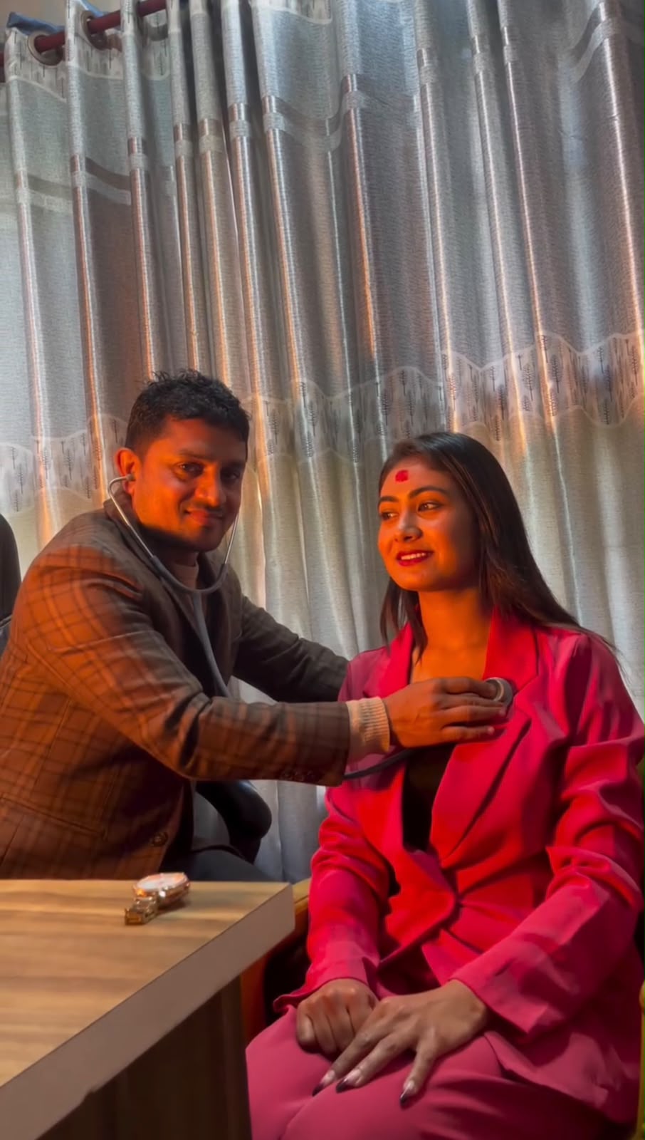Dr. Sagar Pokherel checking on a guest